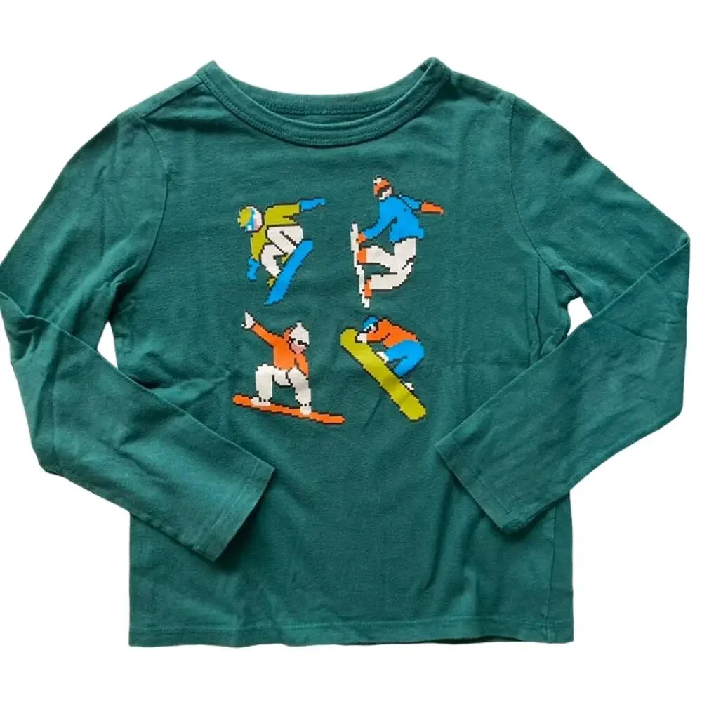 Gap Kids Snowboarder Long Sleeve Tee - Green - XS